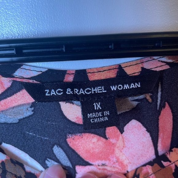 Zac & Rachel Pink and Orange Ruffled 3/4 Sleeve Blouse - Picture 7 of 11